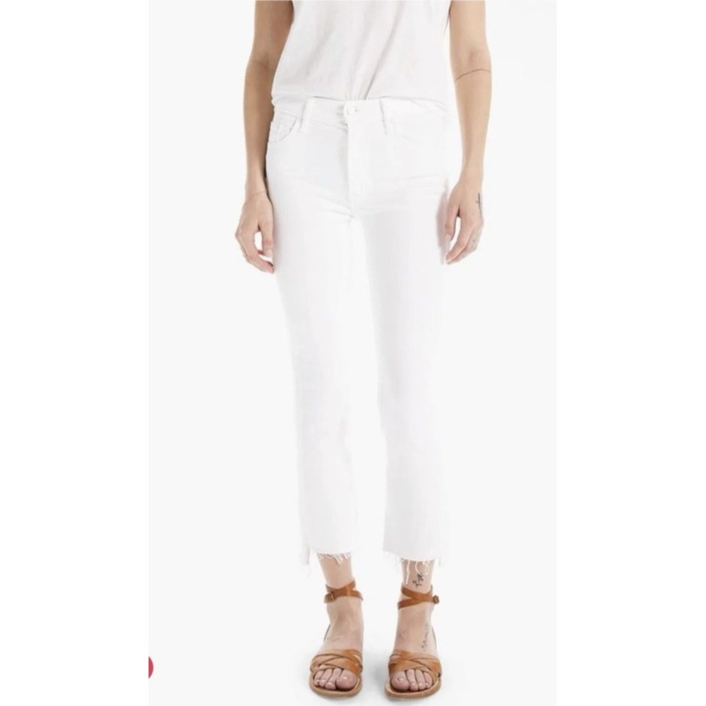 Mother Size 30 The Insider Crop Step Fray Jeans Fairest Of Them All Asym Raw Hem